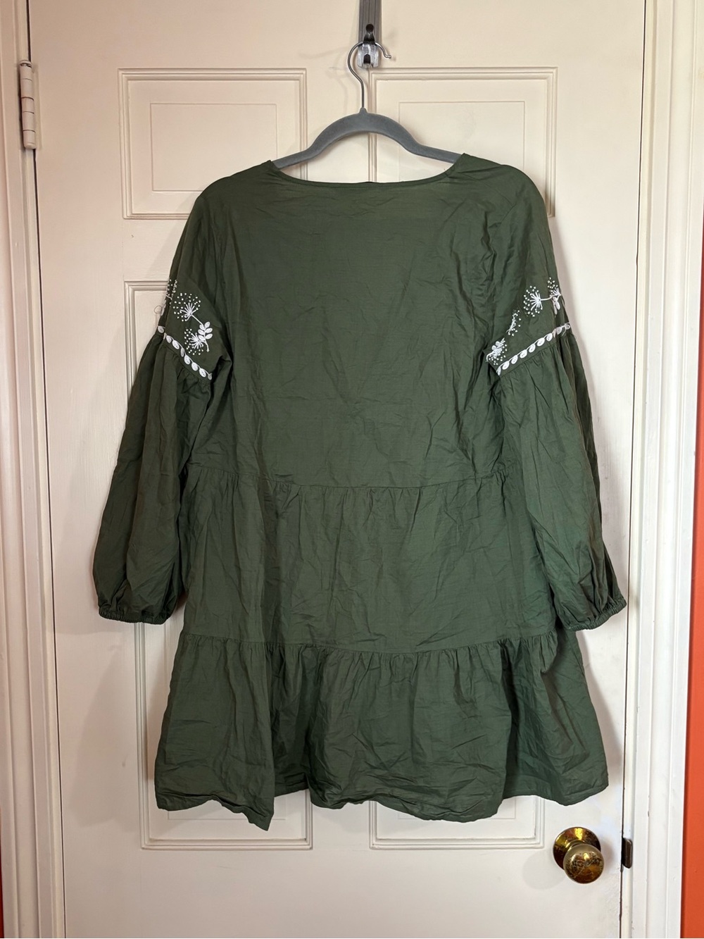 ZARA Embroidered Panelled Dress Green Size Small 7200/023 Cottagecore - Picture 7 of 10